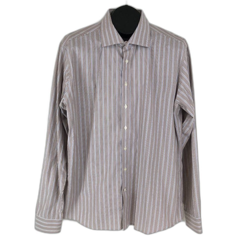 Frank & Oak Dress Shirt Men's XL Striped Long Sleeve Button Up 100% Cotton